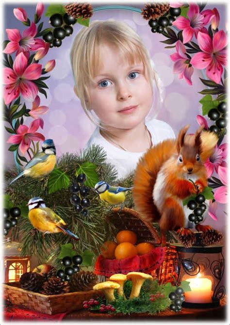 Летняя рамка для оформления фото - Натюрморт с лисичками