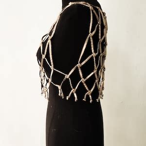 Gold And Shine Macrame Fishnet Top Macrame Beach Wear Bikini Cover Up