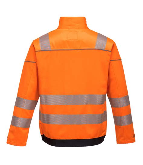 Veste De Travail Haute Visibilit Hv Pw Orange Noir T Portwest