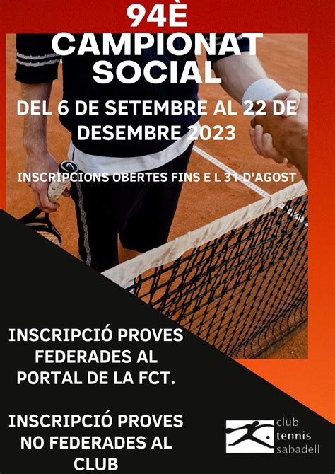 94è Campionat Social de Tennis – CLUB TENNIS SABADELL
