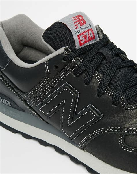 Lyst New Balance 574 Lux Leather Sneakers In Black For Men