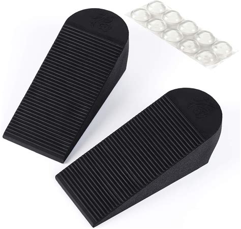 ANWONE Schwarz Türkeil Gummi Türstopper Boden 2er Set Geruchlos und