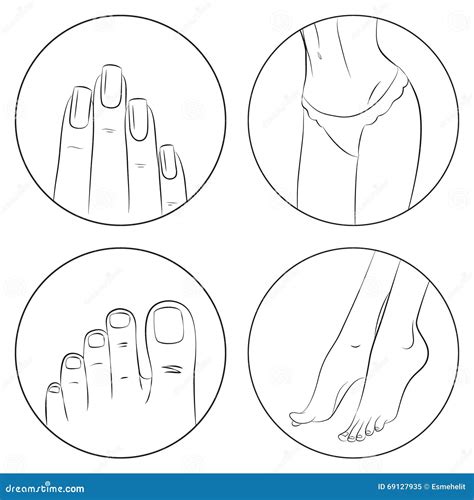 Manicure Pedicure And Bodycare Concept Icon Set Stock Vector