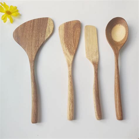 Wooden Acacia Spatula Set Wood Ladle Cooking Kitchen Utensils Factory