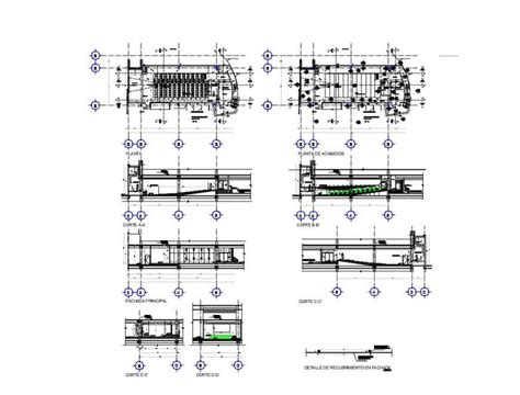 All Sided Elevation Section And Plan Details Of Auditorium Hall Dwg File