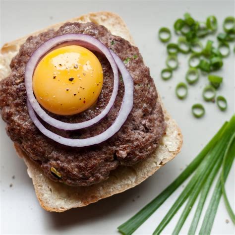 Denmark Inspired Beef Patty Smørrebrød Electric Blue Food