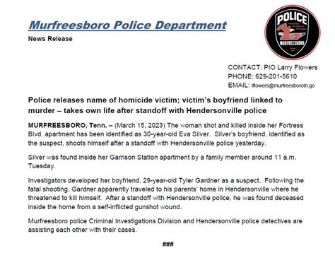 Murfreesboro Tn Police Department On Twitter New The Woman Shot And