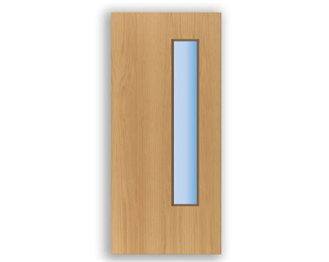 Glazed Vision Panel Fd30 Fire Flush Oak Veneer Ax National Doors