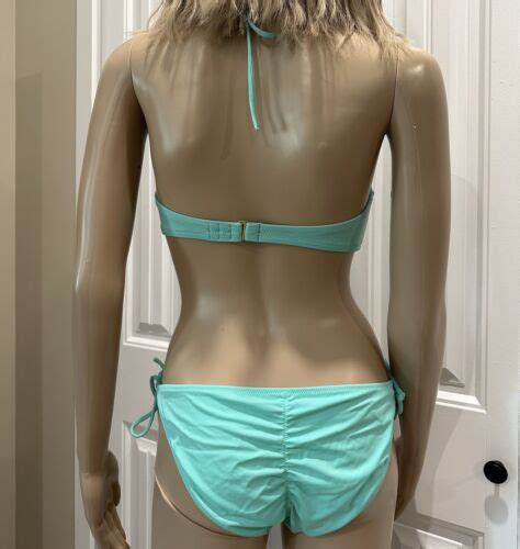 Victorias Secret Bikini Aquamarine Womens Large C Bandeau Removable Straps Ebay