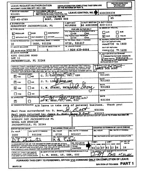 Figure 14 3sample Leave Requestauthorization Navcompt Form 3065