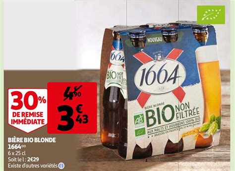 Promo Bière Bio Blonde 1664 chez Auchan iCatalogue fr