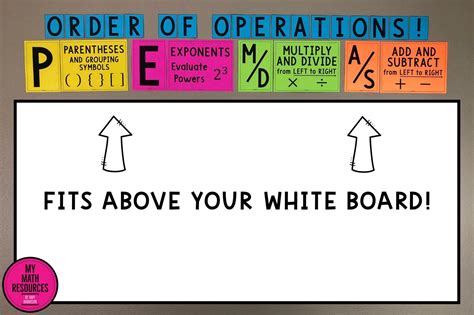 Pemdas Order Of Operations Poster Bulletin Board And Anchor Chart