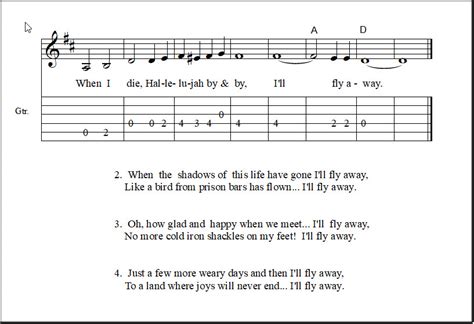 "I'll Fly Away": for Lead Sheet & Duet, Guitar Tabs, & Piano