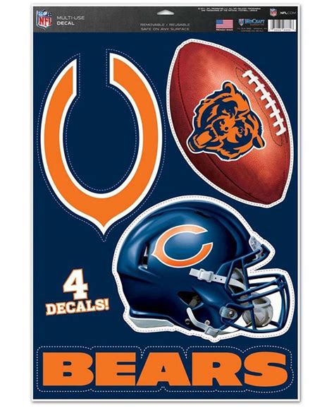 Wincraft Multi Chicago Bears 1 Fan 11 X 17 Multi Use Decal Sheet Macys