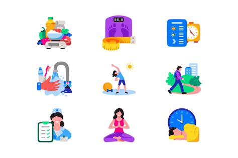 Healthy Lifestyle Icon Set