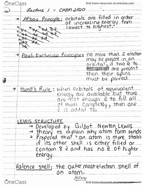 CHEM 2P20 Lecture 1: CHEM 2P20 Lecture 1 - OneClass