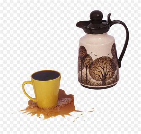 Coffee Cup Coffee Pot Overflowing Coffee Overflowing In Mug Hd Png