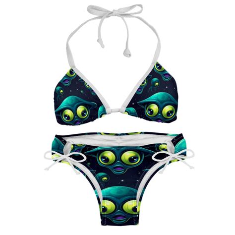 Alien Swim Wear Bikini Set With Detachable Sponge Adjustable Strap Two Pack For Versatile