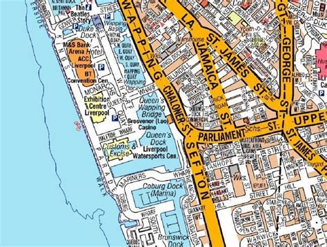 Liverpool City Centre A Z Street Wall Map