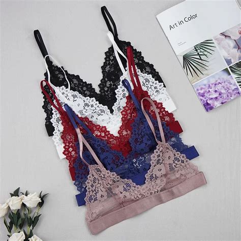 Jual Scarlett Lace Bra Sexy Transparant Bh Tidur Wanita Hot Cosplay Tanpa Kawat Renda Lingerie