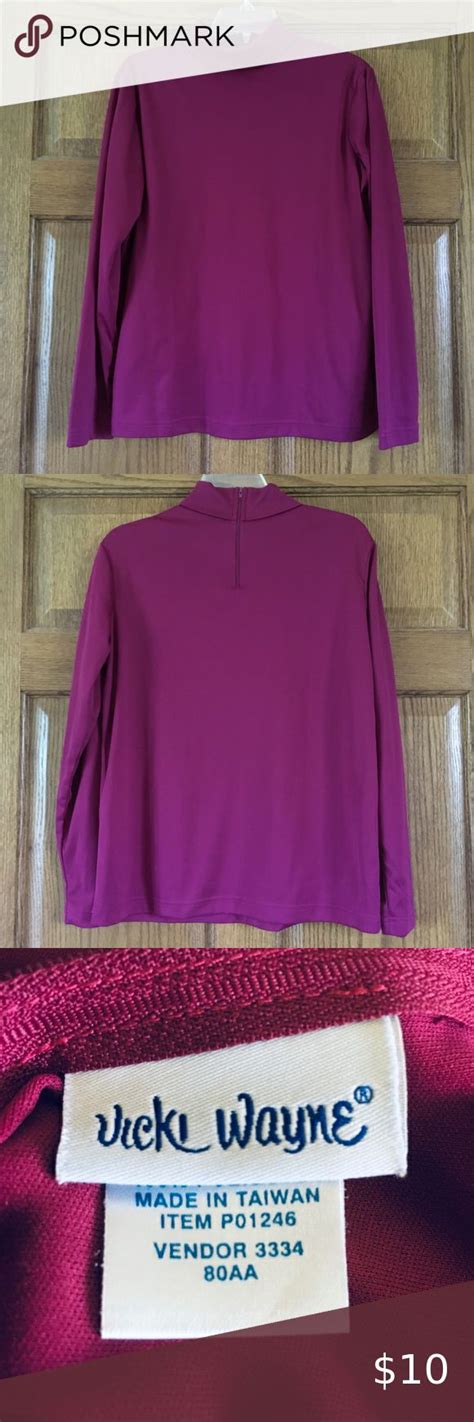 515 Vicki Wayne Brown Turtleneck Large Turtle Neck Wayne Raspberry