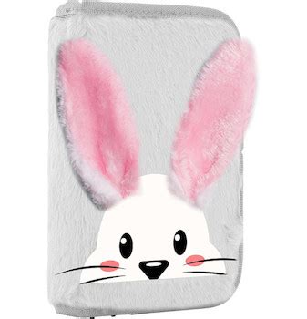 Penál jednopatrový prázdný 2 klopy plyš Bunny