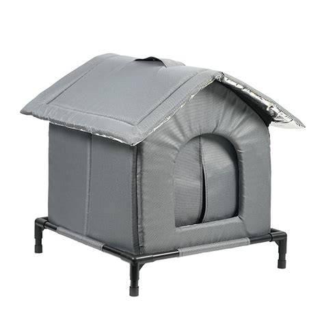 Outdoor Cat House for Winter, Windproof Weatherproof Shelter with