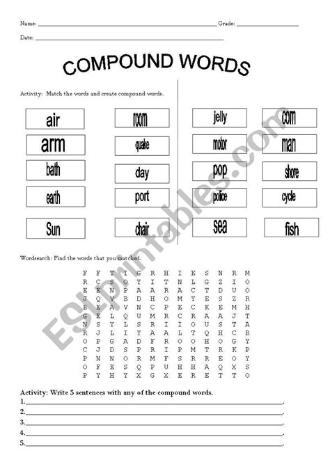 Compound Words Pdf Worksheets