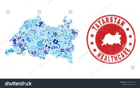 Vector Mosaic Tatarstan Map With Vaccine Icons Royalty Free Stock