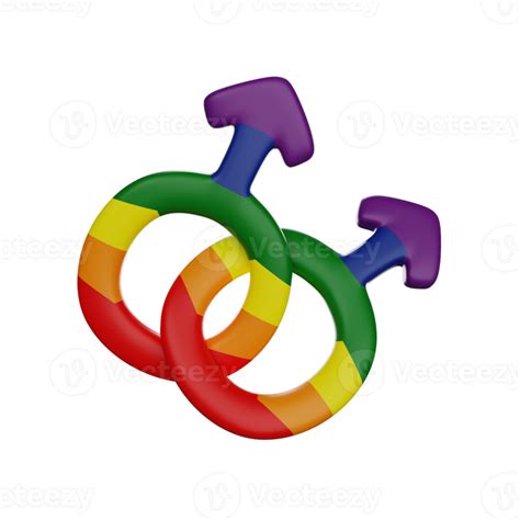 Two Interlocking Male Symbols Gay Male Symbol D Render Icon Png