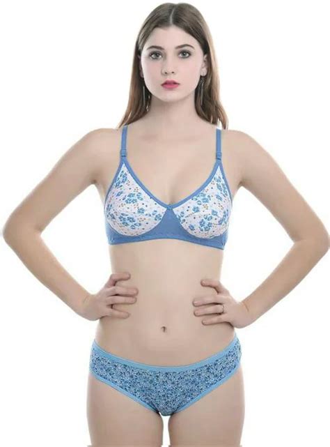 Buy Samvar Women Cotton Bra Panty Set For Lingerie Set Pack Of Color Blue Online At