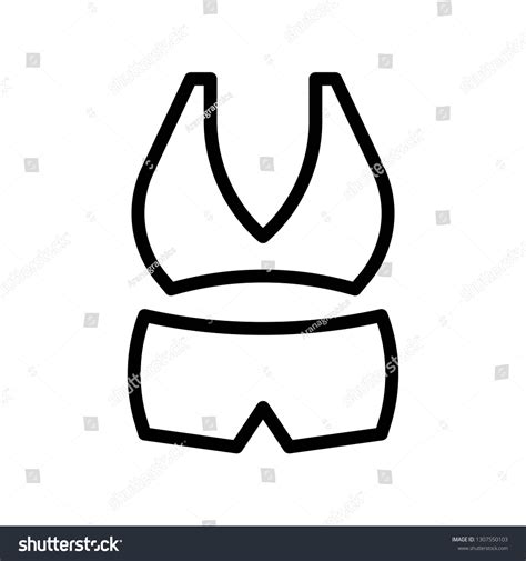 Bikini Lingerie Vector Illustration Line Design vector de stock libre de regalías 1307550103