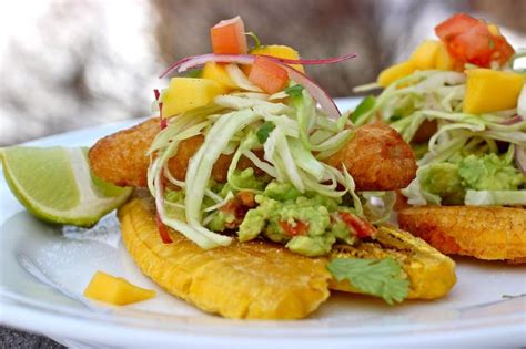 Fried Green Plantains With Guacamole Crispy Battered Fish Fillets And