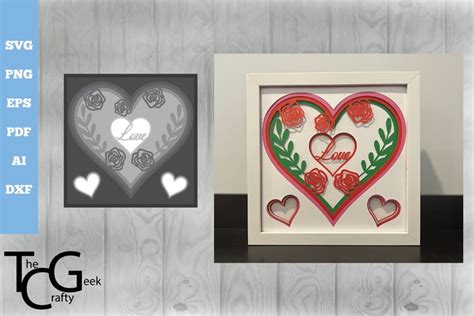 Love Shadow Box SVG 3D Light Box Valentine S Day