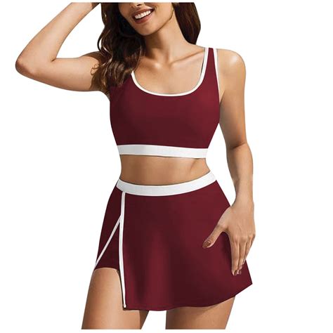 Burgundy Wine Women Swimwear Sets Swimwear Micro Bikini Tankini Set For Women Match Elegant High