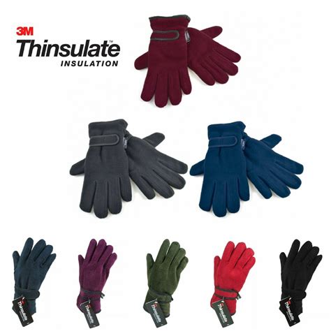 Ladies Thermal 3m Thinsulate Lined Polar Fleece Gloves Womens Adults Winter Warm Ebay