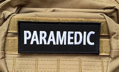 paramedic patch   embroidered laser cut badge hook etsy