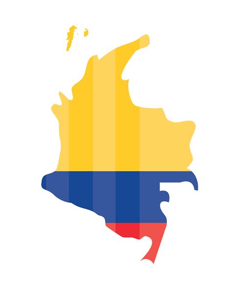 Colombian Flag In Map 10528992 Vector Art At Vecteezy