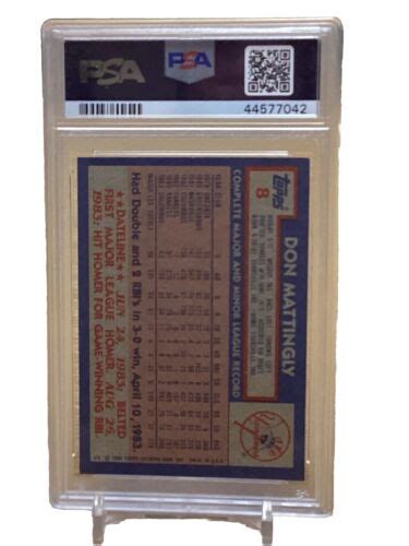 1984 Topps 8 Don Mattingly New York Yankees RC Rookie PSA 9 MINT Mr