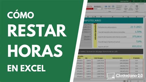 C Mo Restar Horas En Excel