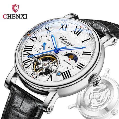 Chenxi Brand Luxury Watch Men Leather Strap Business Fashion Skeleton