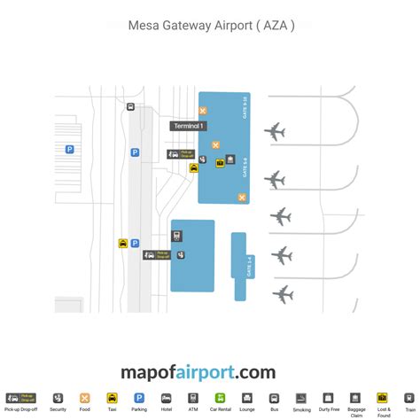 Map Of Mesa Gateway Airport ( AZA ) - Terminal & Gate Maps