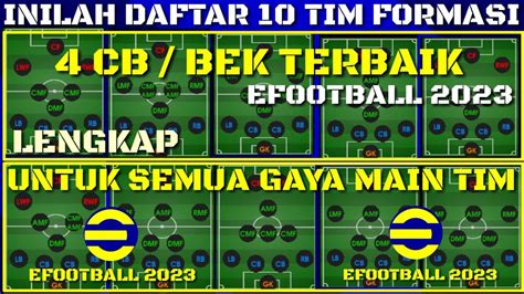 INILAH DAFTAR 10 TIM FORMASI 4 CB BEK TERBAIK DI EFOOTBALL 2023