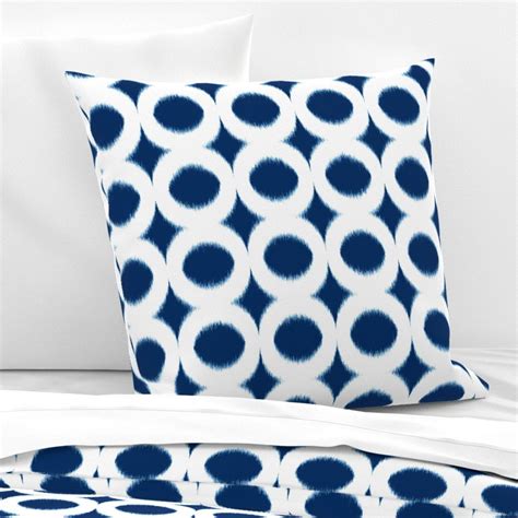 Nautical Ikat Pillow Sham Navy Circle Ikat By Domesticate Etsy