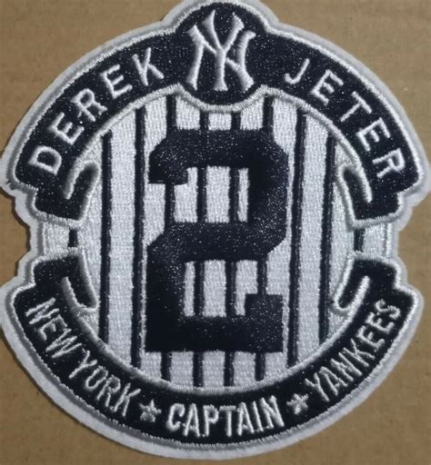 Derek Jeter Captain Embroidered Iron On Patch