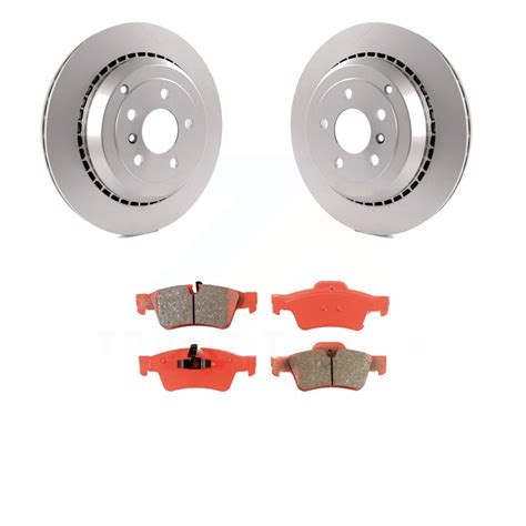 Rear Coated Disc Brake Rotors And Semi-Metallic Pads Kit For Mercedes ...