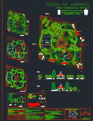 Diseno Parque Publico En Autocad Librer A Cad