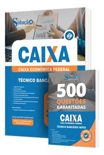 Kit Apostila Caixa Técnico Bancário Caderno De Questões