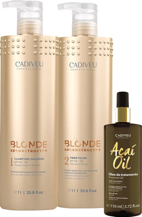 Kit Cadiveu Professional Blonde Reconstructor Shampoo M Scara E A A Oil Produtos