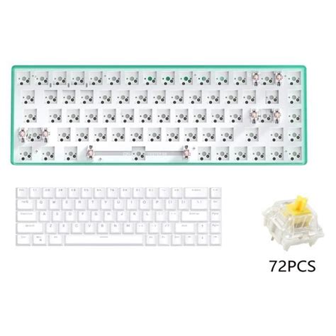TESTER Clavier MéCanique Personnalisé Jaune Kit de Touches Hot Swap G Dual Mode Vert